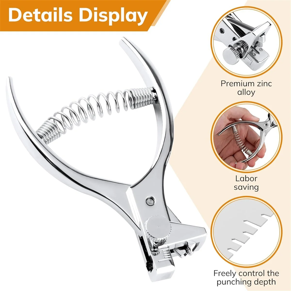 L33A_Pattern Notcher Tool for Fabric Sewing Pattern Pliers for Cloth Professional Hole Puncher Notcher Punching Pliers, 3mm
