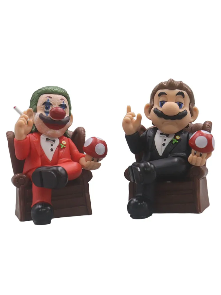 Super Mario Cosplay le parrain le Joker avec chaise figurine jouets Collection film modèle PVC poupée ornement de bureau