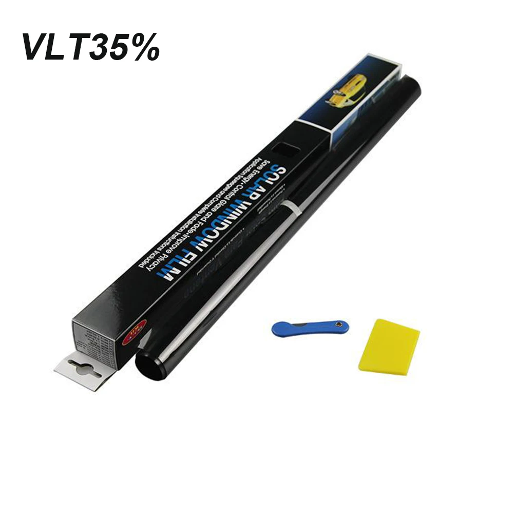 احصل على لفة فيلم تينت من الدرجة الاحترافية لسيارتك أو منزلك - لفة سوداء 300 مم × 5 م مع VLT من 5% إلى 35%