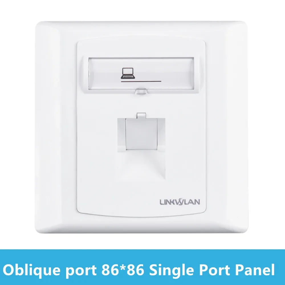 

Network Panel RJ45 RJ11 Telephone Keystone Jacks Suitable Cat6A Cat7 LAN Faceplate 86x86mm Single/Double Port Panel Wall Outlet