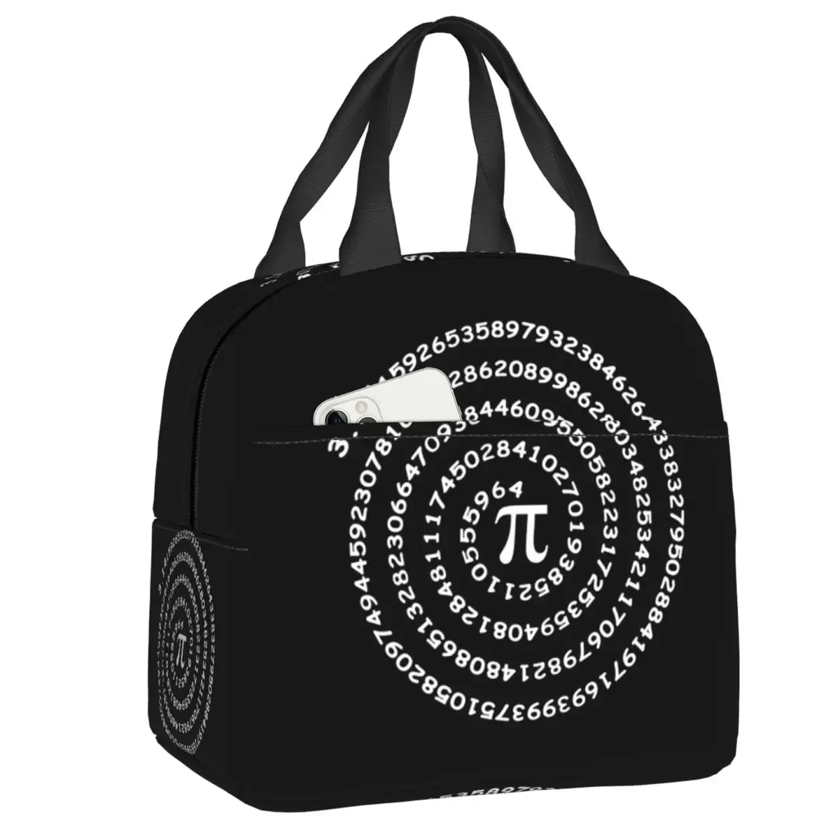 Pi  Pattern Insulated Lunch Bag Geek Math Science Leakproof Thermal Cooler Bento Box Women Kids Food Container Tote Bags