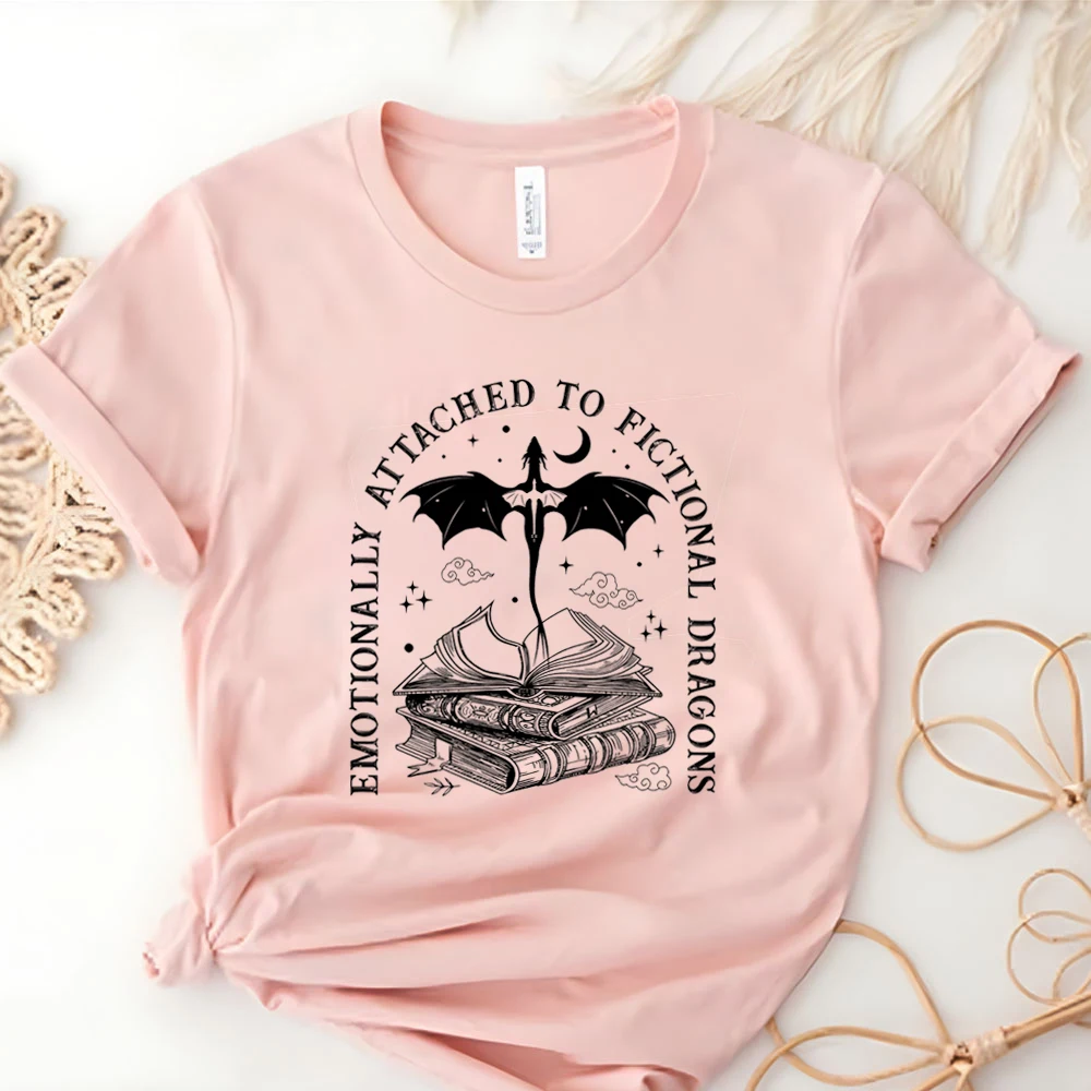 Dark Academia Book Lover Basgiath War College Tees Shirt Fourth Wing Women's T-Shirt Dragon Love Reading Book Top Women Clothing