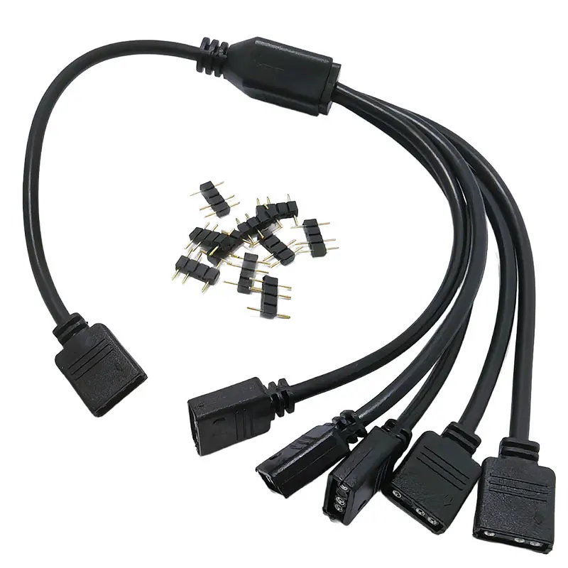 ARGB 5V 3Pin Extension Cable Adapter 30cm 1 to 1 2 3 4 5 12v 4pin RGB Splitter Cable ARGB SYNC HUB Transfer Extension Cable