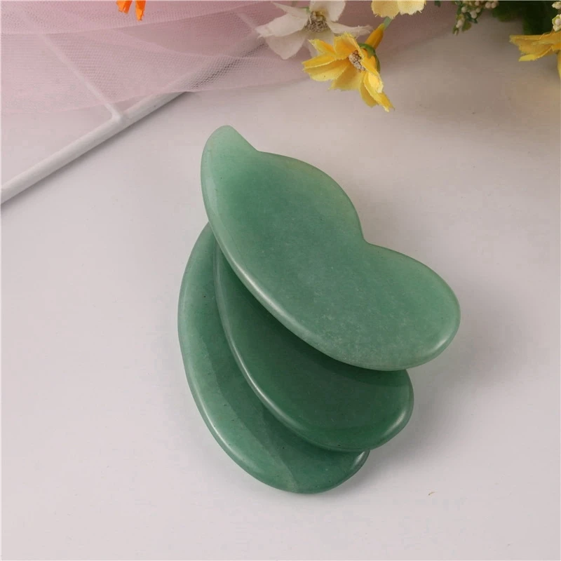 1Set rullo per massaggio facciale Guasha Board Double Heads Natural Jade Stone Face Lift Body Skin Jade Roller