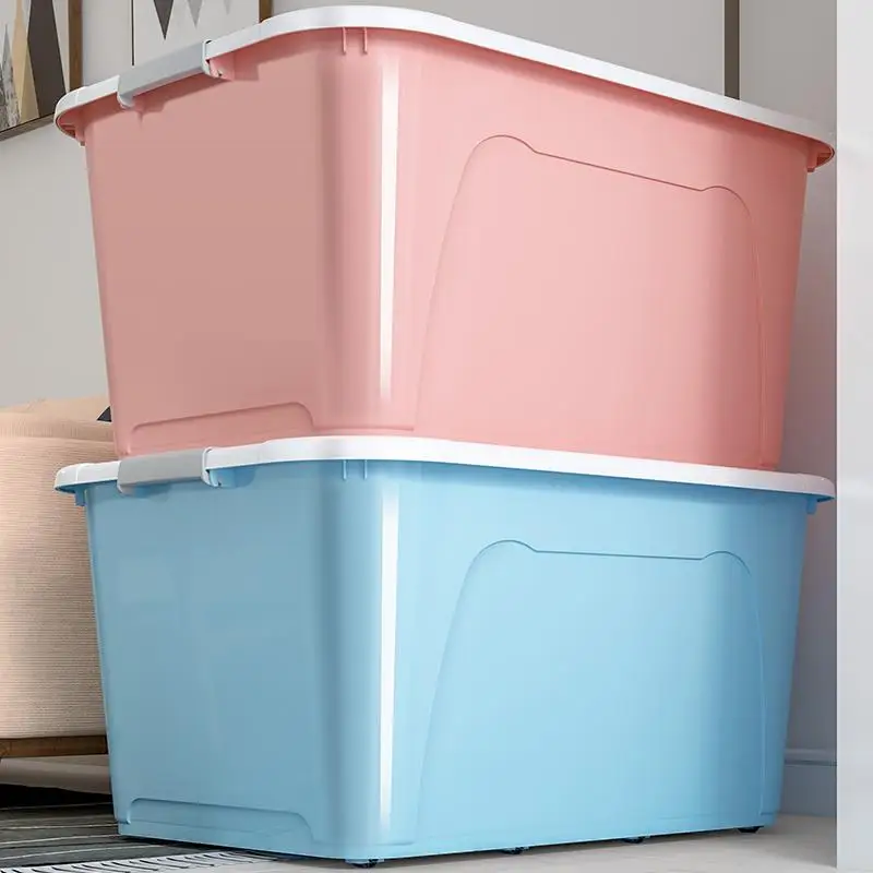 

Thiened Plastic Storage Box Extra Large Moving Organization Box Clothes Storage Container for Home Bedroom Versatile Utili