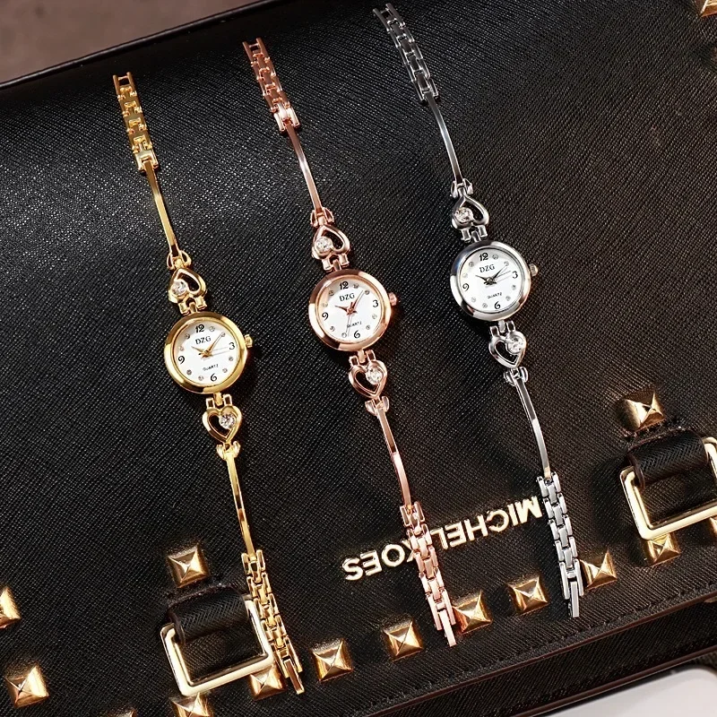 2024 Fashion Women Heart Bracelet Watch Rose Gold Quartz Watch Wristwatch Women Dress Casual Bracelet Watches Gift Accessories