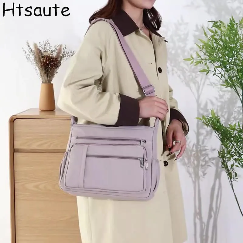 

Модная женская мягкая нейлоновая сумка на плечо, однотонная студенческая повседневная стильная сумка, сумки через плечо для женщин, сумка-бродяга на плечо