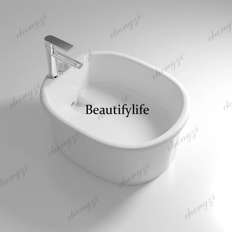 Household foot washing foot soaking basin and bucket integrated high temperature ceramic floor-to-ceiling bathroom easy to clean