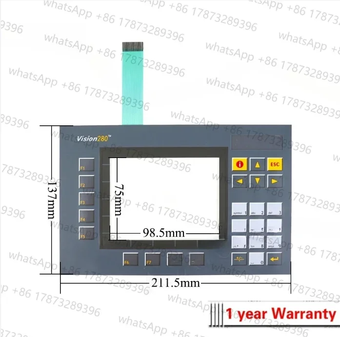 タッチスクリーンパネルガラスデジタイザー UNITRONICS Vision280 V280-18-B20B タッチスクリーン + メンブレンキーパッドキーボードスイッチ用