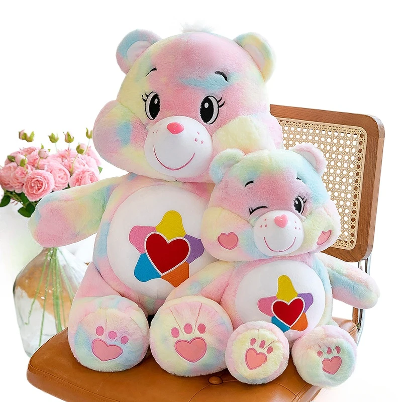 

Miniso Cute Sanrio Rainbow Bear Plush Toys Lovely Cartoon Bear Soft Stuffed Dolls Homdecor Sleeping Plush Pillows for Kids Girl