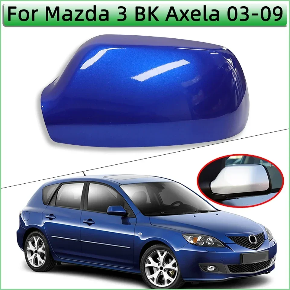 Cubierta de espejo retrovisor de coche, carcasa de tapa de espejo lateral de ala con Color para Mazda 3 Axela BK 2003, 2004, 2005, 2006, 2007, 2008,