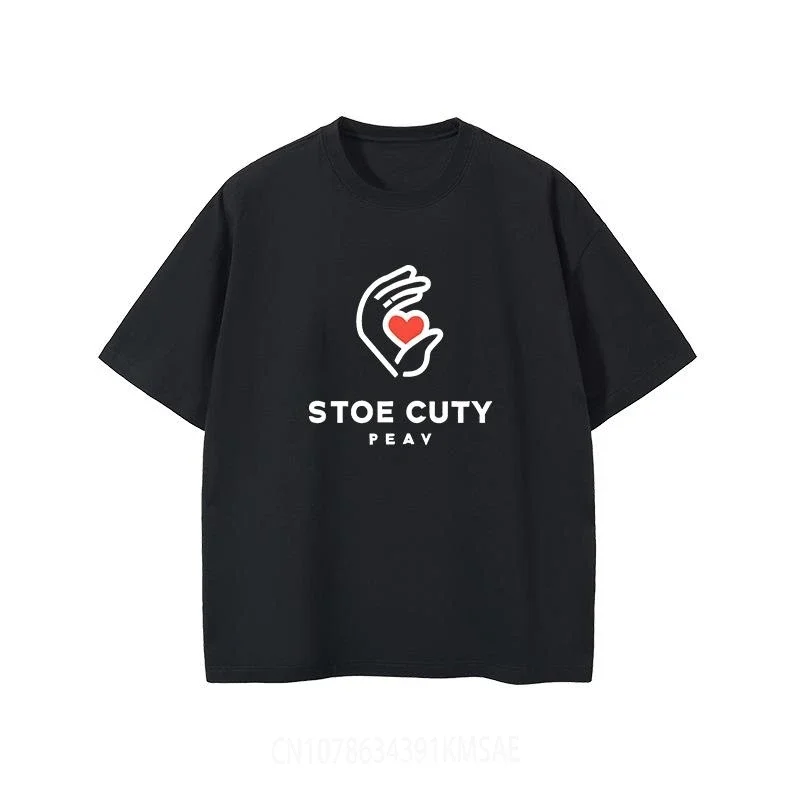 Stoe Cuty Peay Printing Men's T-shirt Summer O-neck Casual Short-sleeved Tees Streetwear Male oversized Fashion Sweatshirt Tops