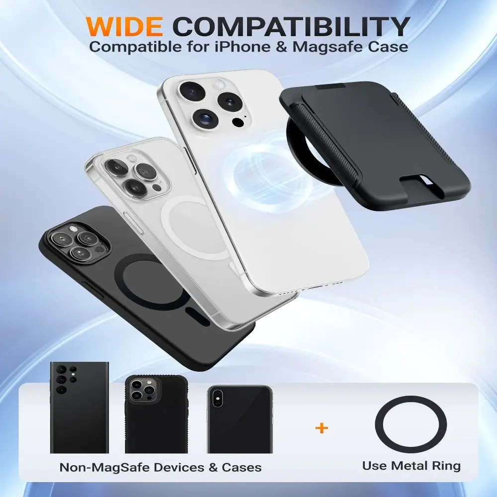 For Magsafe Wallet Magnet Phone Card Holder Foldable Strong Adsorption Magnetic Stand for iPhone 16 15 14 13 12 ProMax