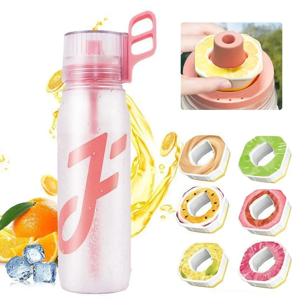 0.65L Flavored Water Bottle with Random 1 Flavor Ring Scent Water Cup Sports Kettle for Outdoor Fitness Running Hiking