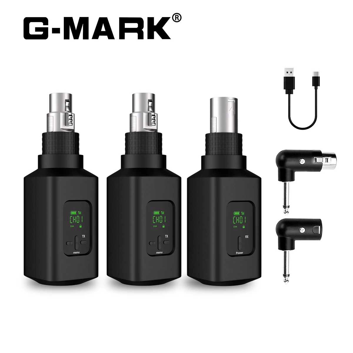 Professional Wireless Microphone Converter G-MARK GX1.2 For Guitar XLR Transmitter And Receiver Dynamic Wired Mic