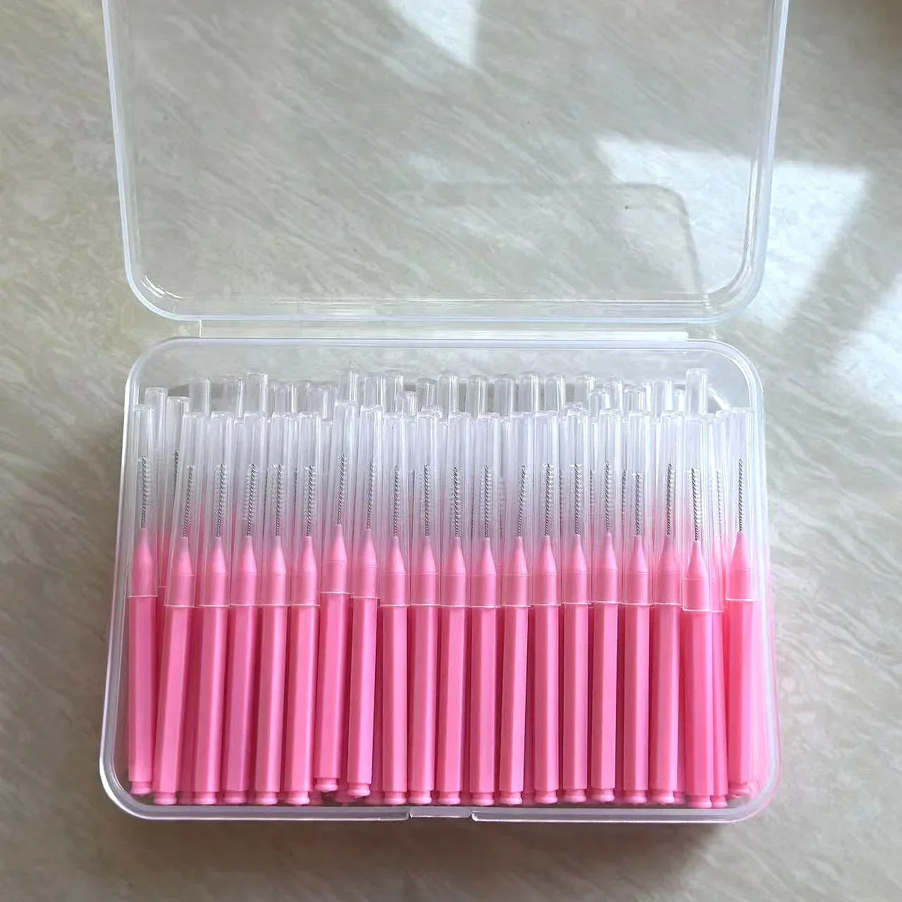 100/200 Stuks Doos Rager 0.6-1.5Mm Reiniging Tussen Tanden Mondverzorging Orthodontische I Vorm Tandzijde I-type push pull