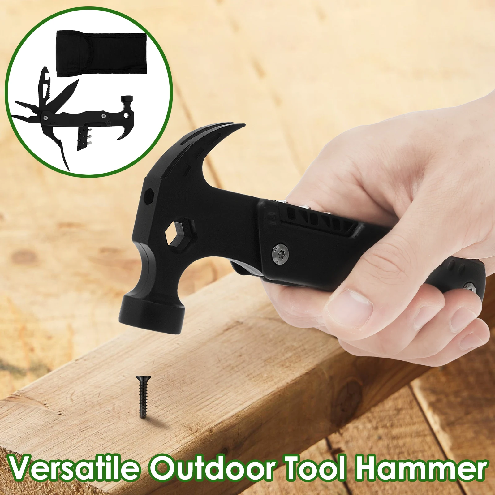 

7 In 1 Stainless Steel Multitool Hammer Vehicle Safety Folding Hammer Broken Window Hammer Outdoor Camping Survival Hammer Tools