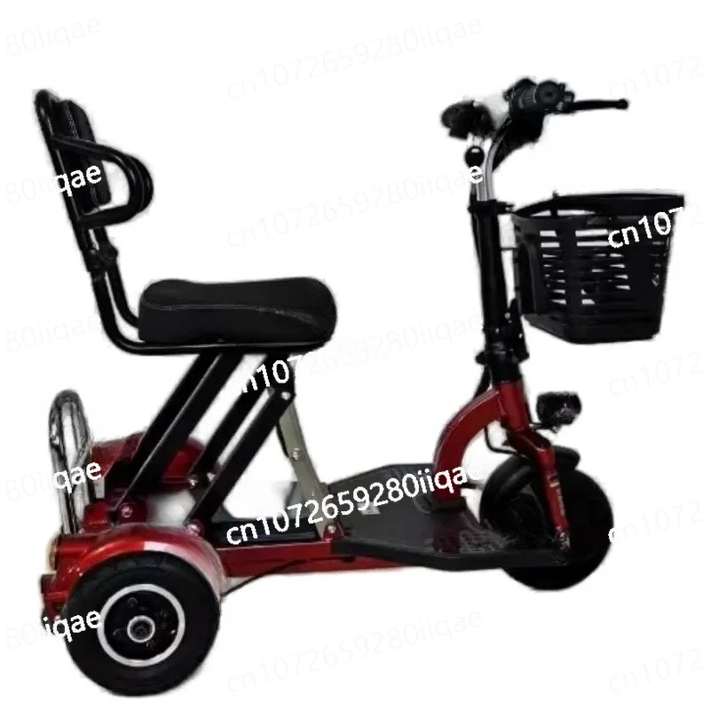 Small Folding Mobility Electric Tricycle Vehicle Removable Battery for Family 3 Wheel  Electric Scooter with Pull Rod