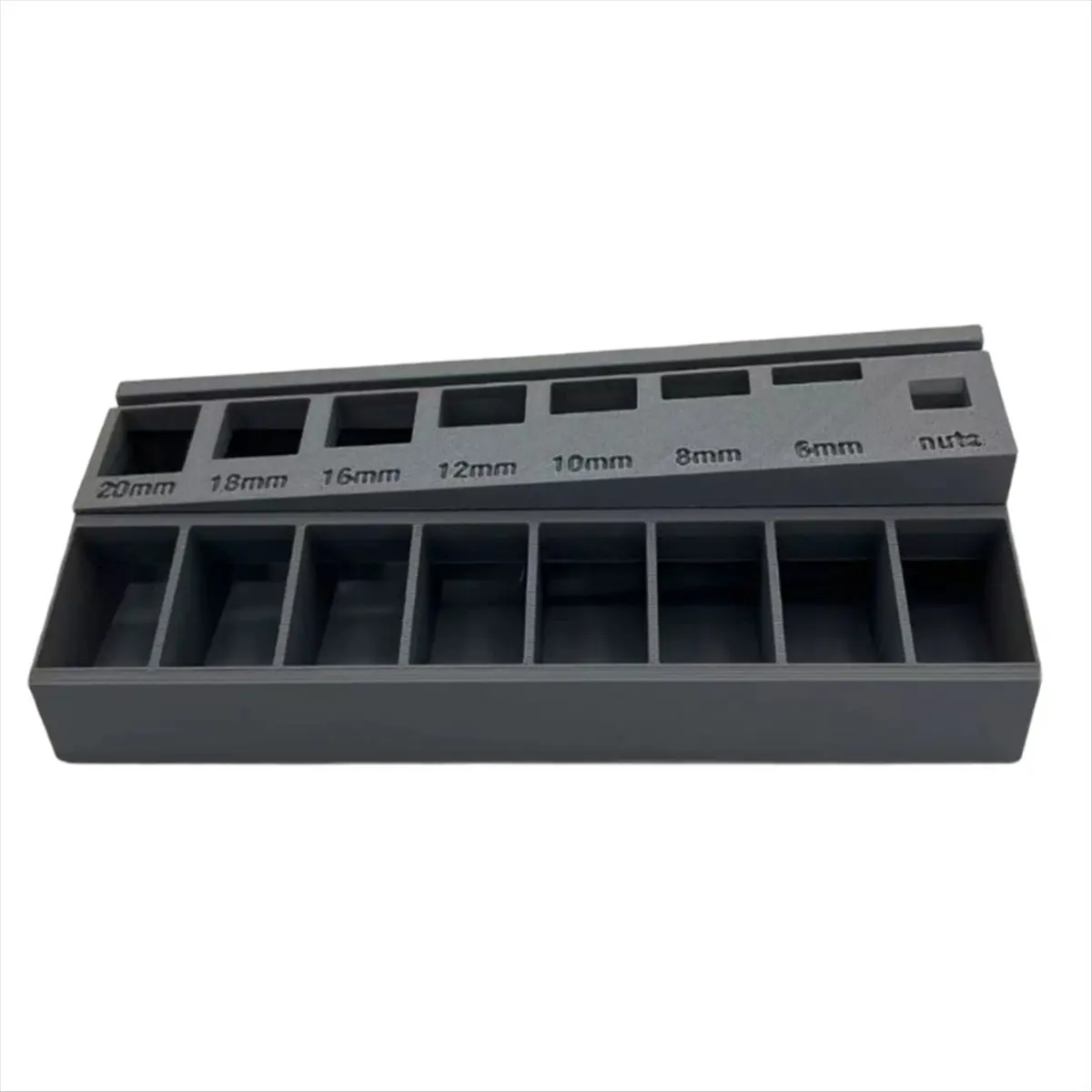 ABNQ M3 Screw Organizer Bolt Sorting Tray with 7 Measuring Slots, Perfect for Hardware and Small Parts Storage