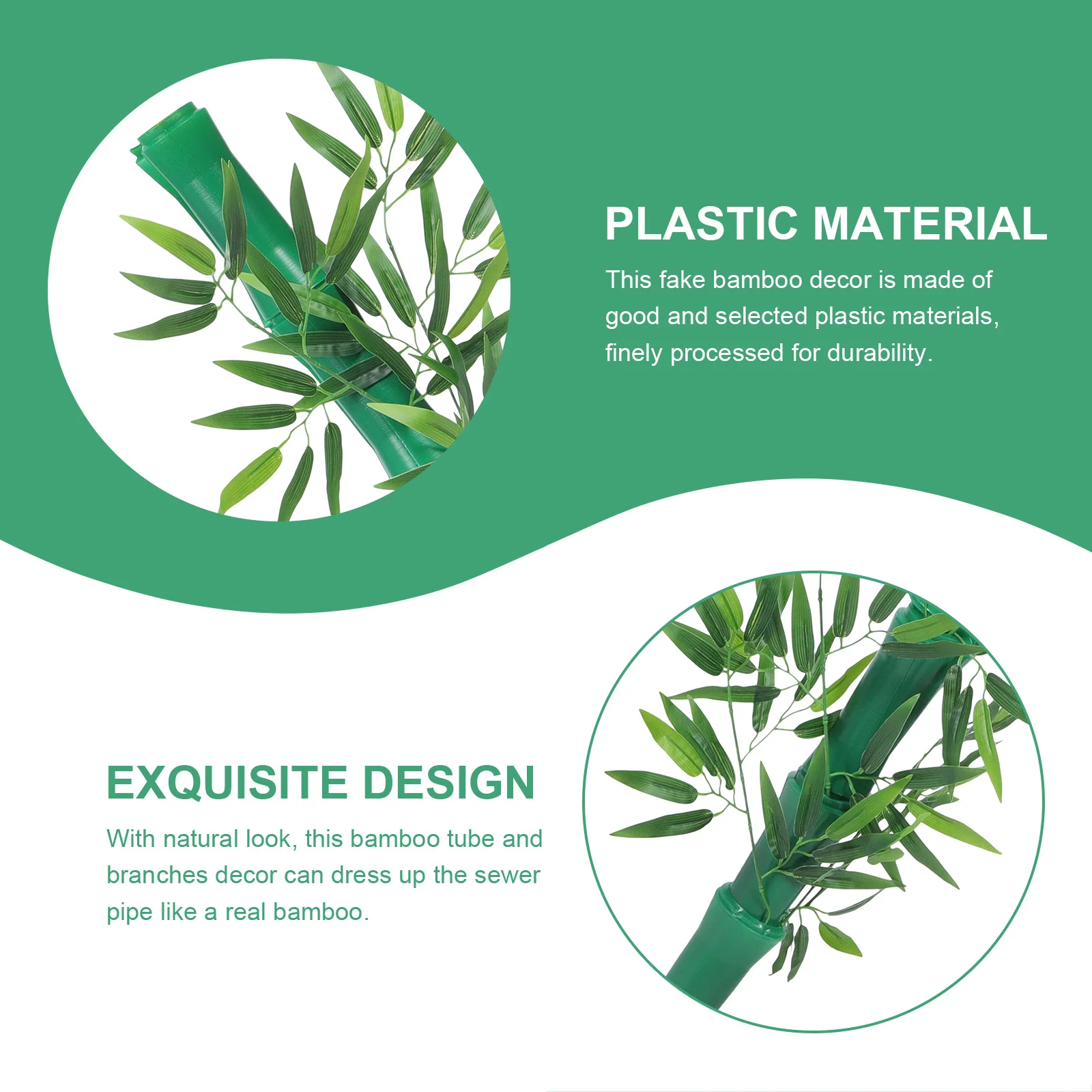 

1Set Fake Bamboo Tubes Decor for Sewer Pipe Artificial Kitchen Sleeve Drain Cover DIY Greenery Ornament Simulated Plant Crafting