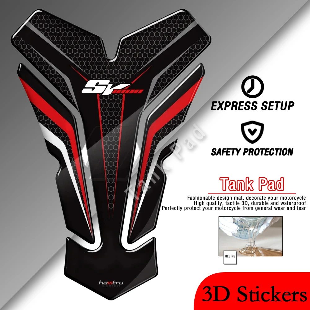 

Для Suzuki SV1000 SV1000S 3D смола углеродное волокно внешний вид мотоциклетная накладка на топливный бак водонепроницаемая защитная наклейка украшение