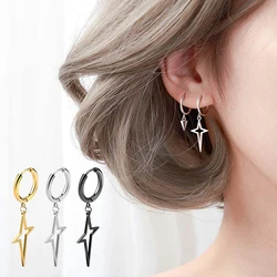 1pc Polaris Hoop Earrings Surgical Steel Dangle Earring Gothic Hinged Tragus Cartilage Ear Piercing for Women Fashion Jewelry