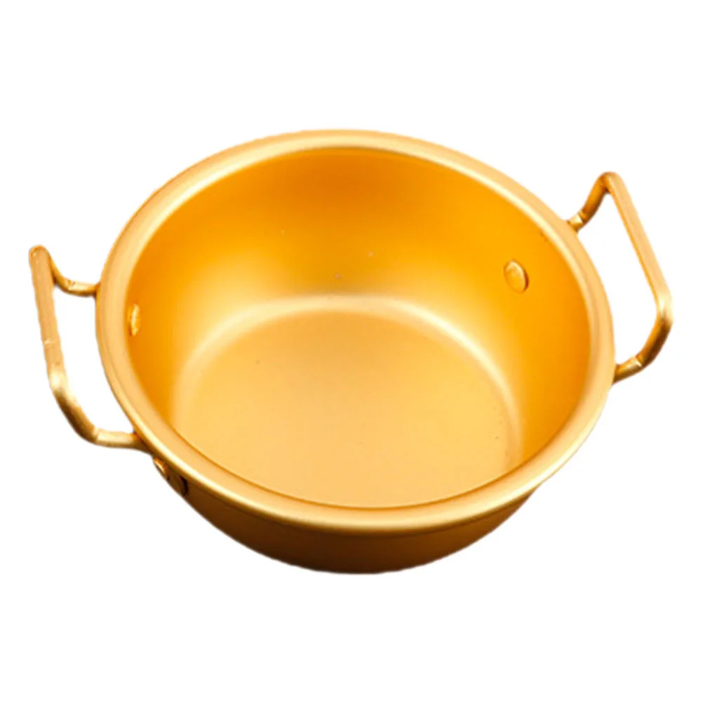 

Aluminium Alloy Serving Bowl Dual Handles Simple Design Microwave Safe Salad Snack Dessert Bowl for Kitchen Travel Outdoor Use
