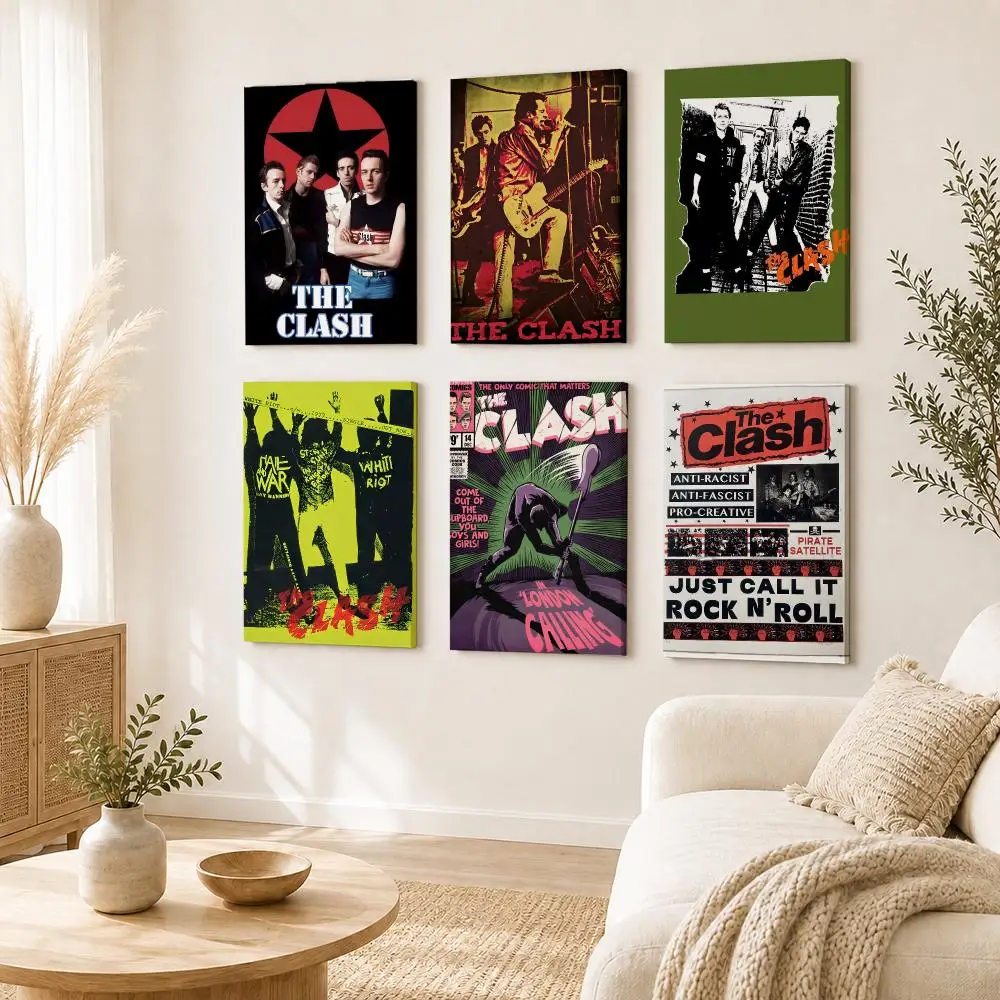 Classic Band The C-Clash Painting Calligraphy Framed Canvas Wall Art Print | Modern Poster | Home Hallway Decor