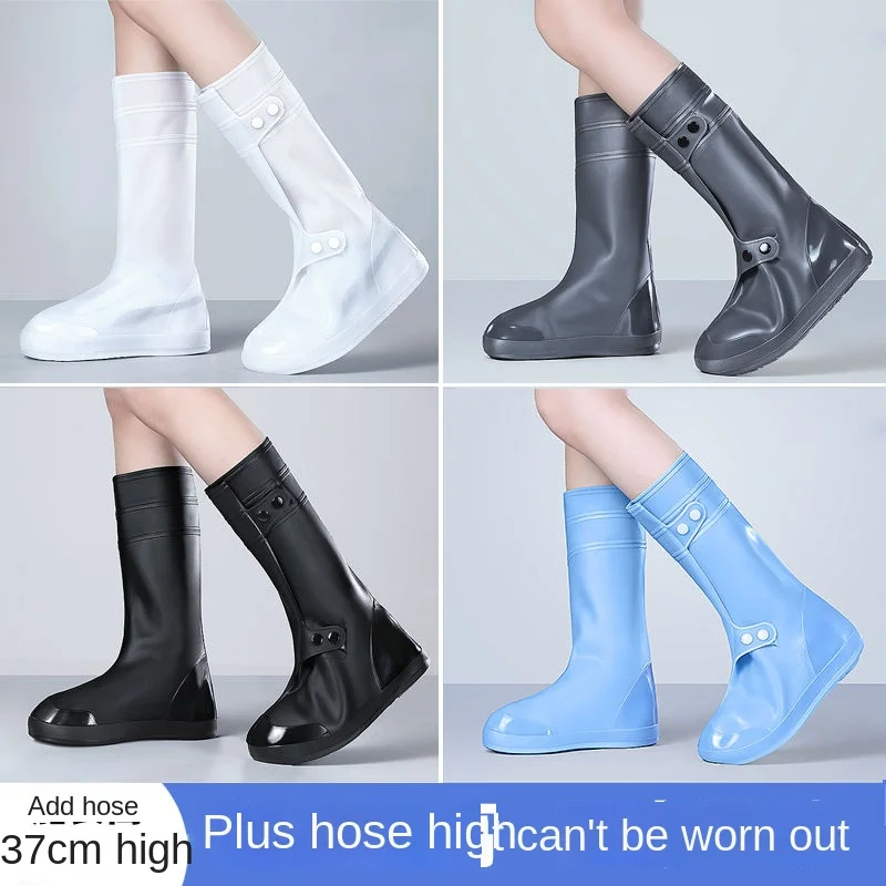 Rain Shoes Cover Men Women Waterproof Shoes Cover Rain Proof Protection High Cylinder Wear Resistant Light Rain Boots