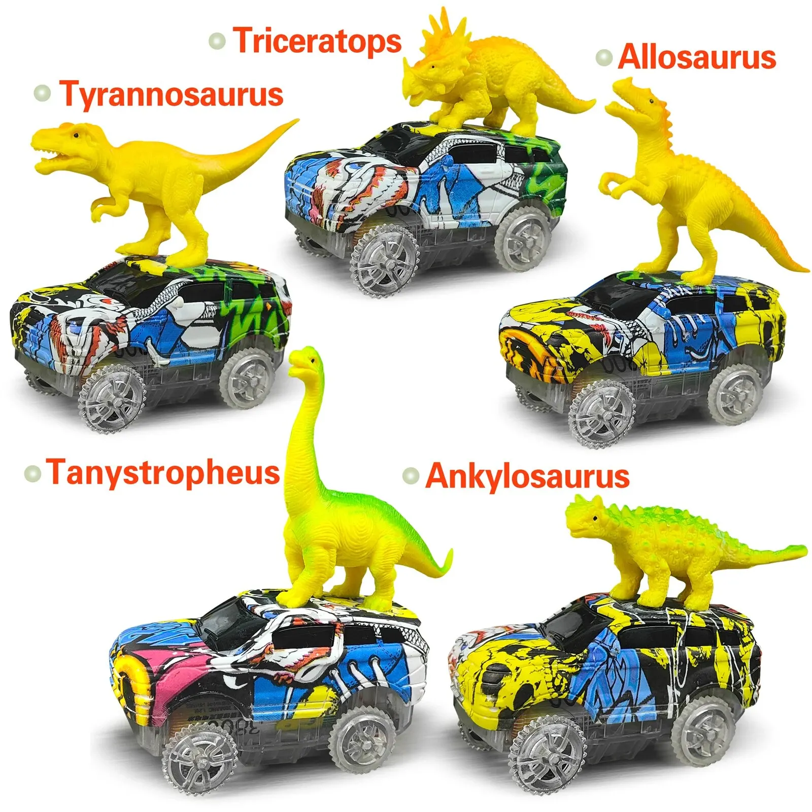 Magic Climbing Dinosauro elettrico Pista per auto Ferrovia Set di auto giocattolo Bend Flessibile Pista da corsa Flash Light Car Giocattolo di alta qualità per bambini