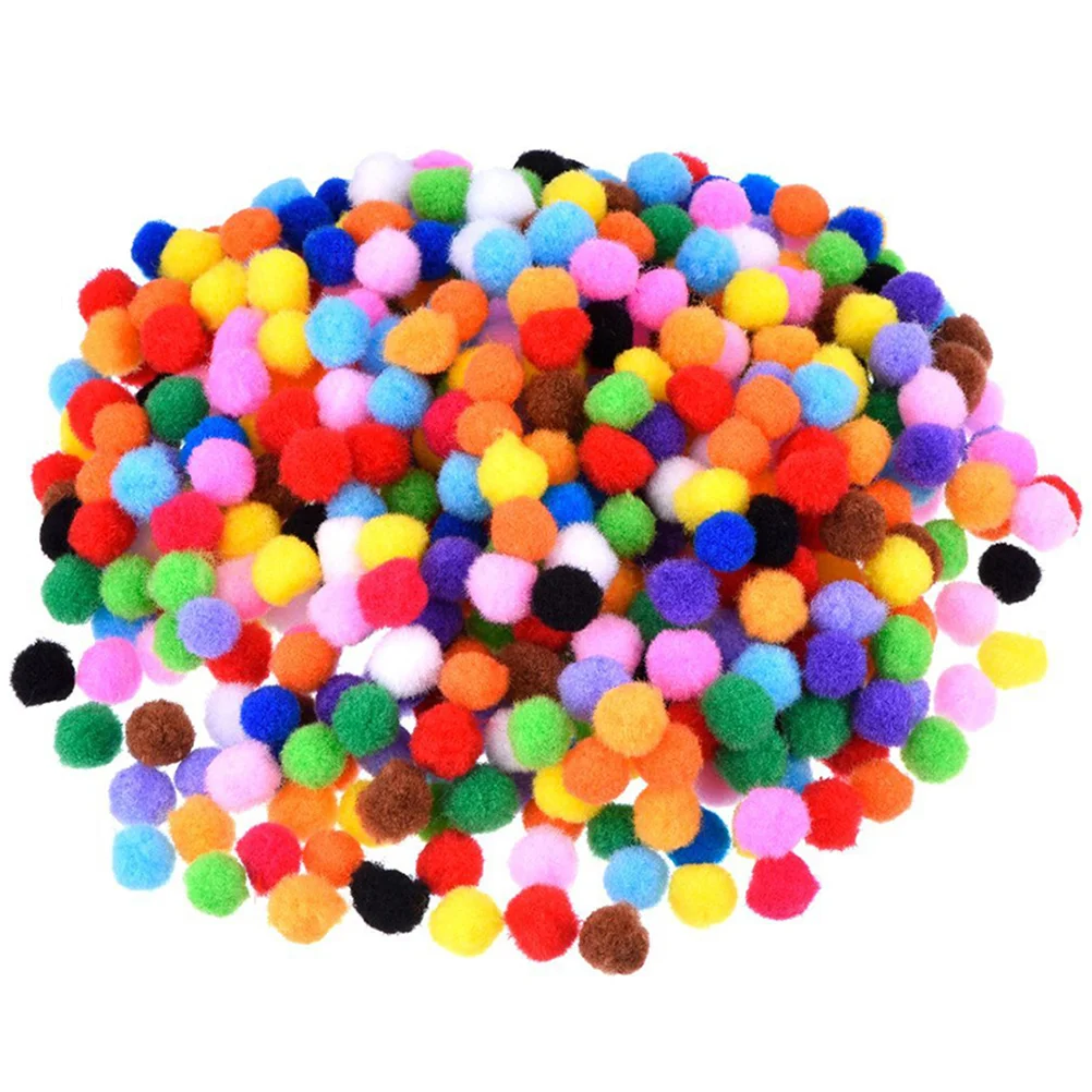 200 Pcs Pompom Toys Colorful Balls Puffer Tiny Poms for Crafts Small and Plush Yarn Child