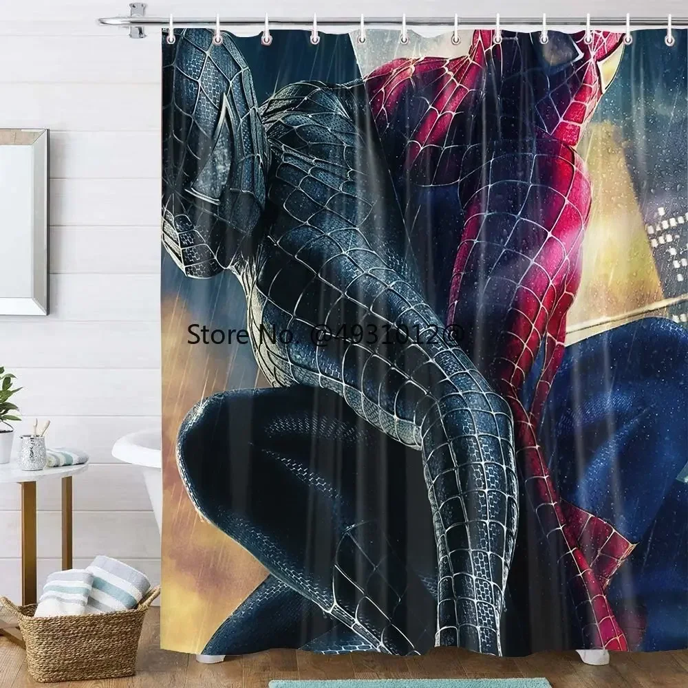 Disney SpiderMan Shower Curtain Waterproof Polyester Curtain for Bathroom 3D Printed Bath Home Decoration Child Gifts