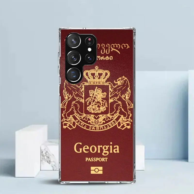 Georgia Flag Phone Case For Samsung Galaxy S24 S25 Edge S26 Ultra S22 S23 Plus S21 + S20 FE Soft TPU Back Cover Galaxy S25 S22 S