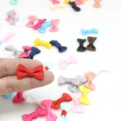 50/100pcs 15mm-30mm Mini Threaded Ribbon Bow Tie Mix Hair Accessory Small Satin Ribbon Bows Flower Appliques sew Craft