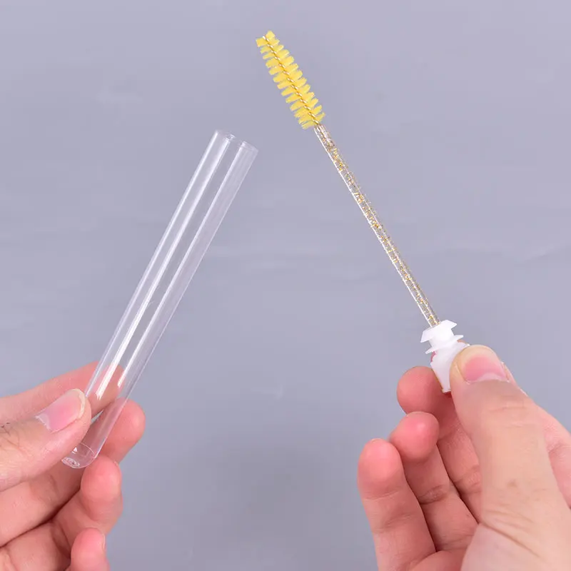 1pcs Eyelash Brush With A Cap Colorful Applicator Makeup Tool Eyelash Brush Tube Mascara Wands With Lashes On Caps Lash Wand