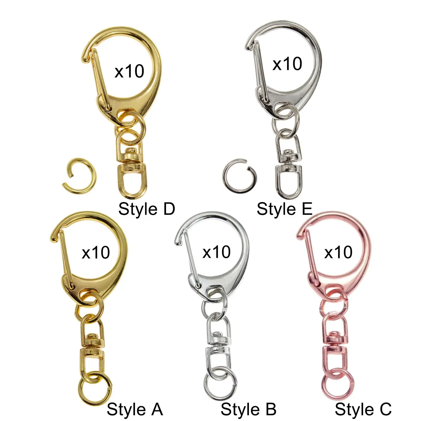 Metal Lobster Claw Clasp Hardware Replacement Easy to Use DIY Swivel Snap Hooks Clip Keychain Clip Hook Snap Hook Swivel Clasp