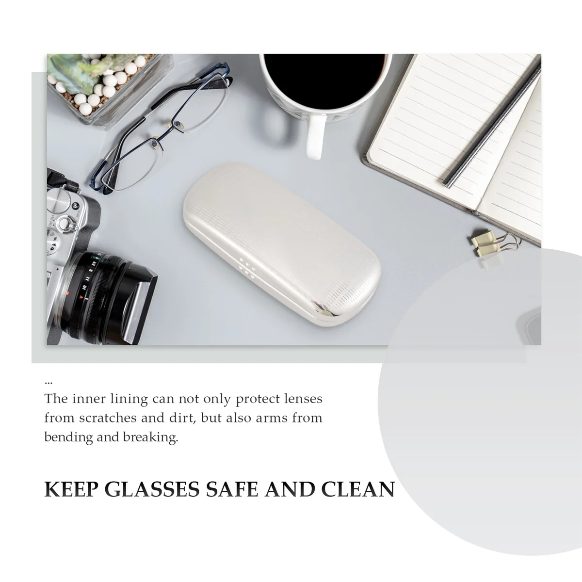 Estuche para gafas, carcasa dura de aluminio, caja de gafas a rayas