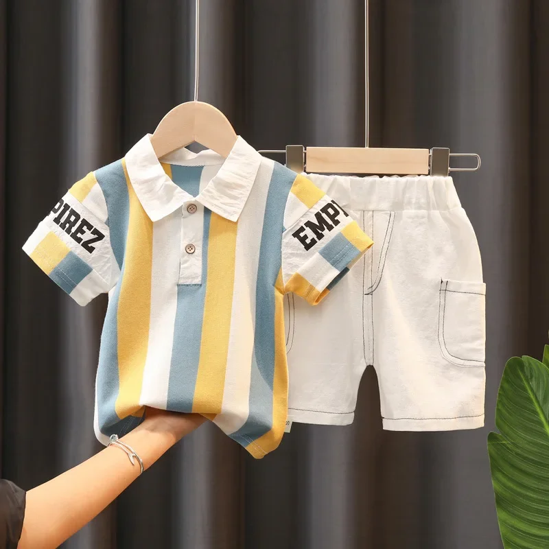 DIIMUU Summer Fashion Baby Boy Clothes Sets T-shirt + Pants 1-4T Toddler Casual Clothing Suits Children Kids Boys Outfits Suit