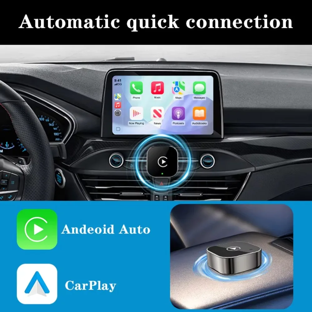 1Pcs 2IN1 Wireless Carplay Adapter Converts Wired to Wireless carplay Adapter for iPhone Wireless Control Plug & Play Carplay