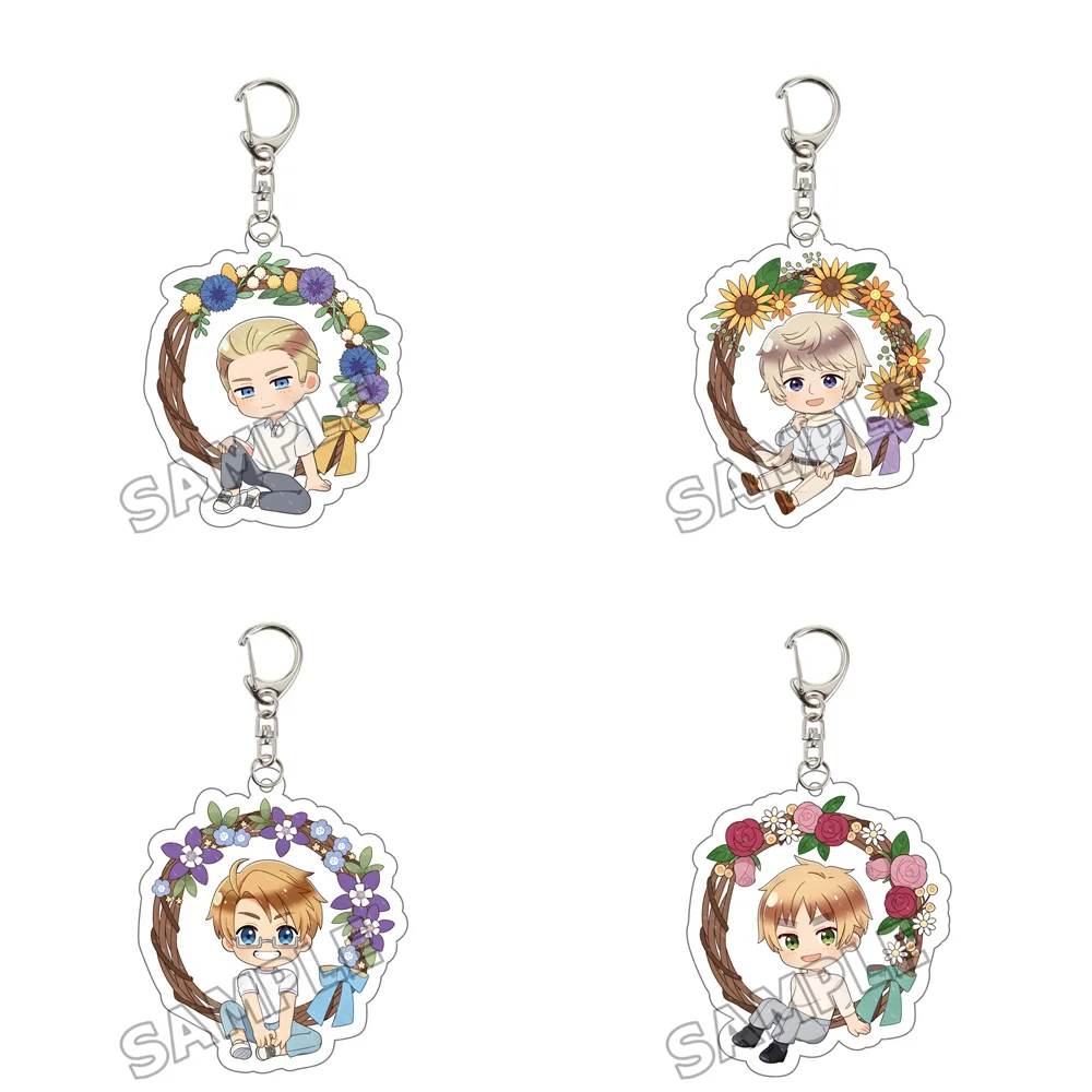 

Anime Hetalia Acrylic Stand Keychain Set US UK Russia China Cute Figure Model Plate Desk Decoration Bag Pendant Accessories