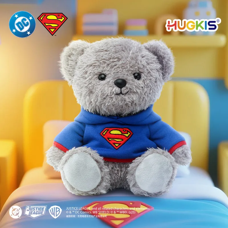 

Плюшевая игрушка-брелок HUGKIS Justice League Superman Bear Series: милый мягкий плюшевый медведь-супермен, подвеска для сумки, праздничный подарок для детей