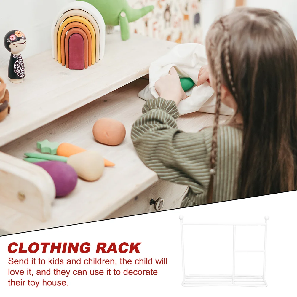 Mini perchero para ropa, muebles, ropa, organizador de vestidos en miniatura, perchas para niños