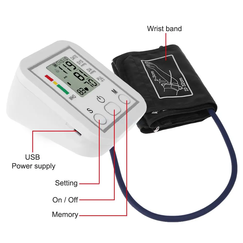 Digital Arm Tensiometers Tonometer Blood Pressure Monitor Meter Tensiometer Saturometro Cuff For Sphygmomanometer Bp