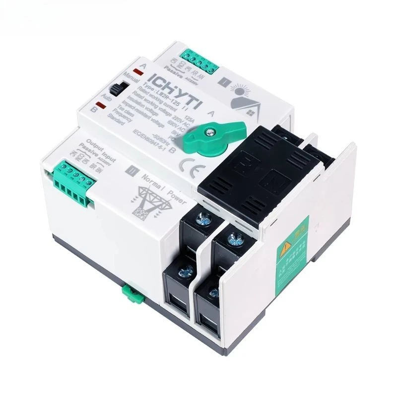 Automatyczny przełącznik zasilania (ATS) LW2R-100 do inwerterów solarnych - AC 220V, 63A, 100A, 125A (2P, 3P, 4P)