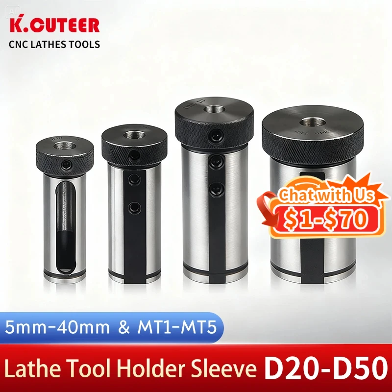 Cubierta de cuchillo cortador de agujero interior CNC, casquillo de torno CNC, eje de agujero interior D20 D25 D32 D40 D50 5-32mm MT1-MT5, reducción de vástago cónico