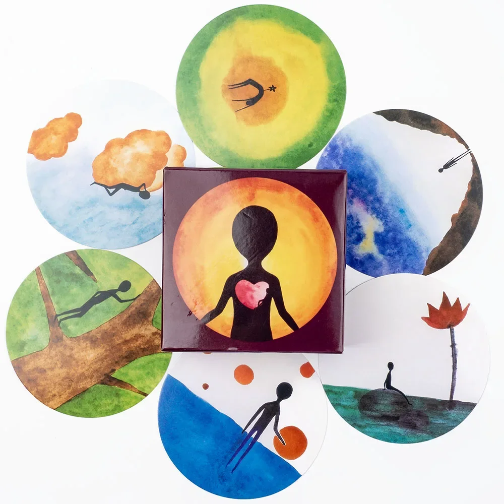 INUK 98 cartes Deck psychologie jeu de société pour les fêtes jeu de groupe de table 8.4x8.4CM améliore les compétences de précision et le social