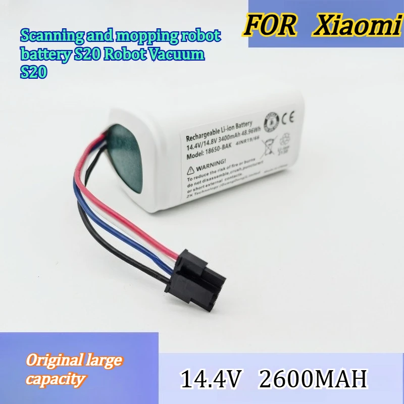 

Аккумулятор 2600 мАч для робота-пылесоса Xiaomi S20, большой емкости, 14.4В, перезаряжаемый