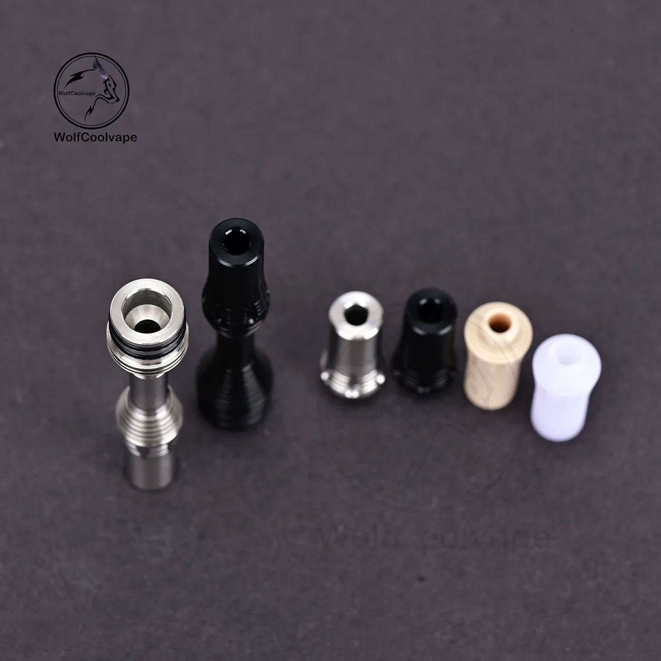 Wolfcoolvape 415 Tombo Giri Zetsuichimon Style MTL 510 طرف بالتنقيط فضي من الفولاذ المقاوم للصدأ مناسب RTA RDA Vape Atomizers