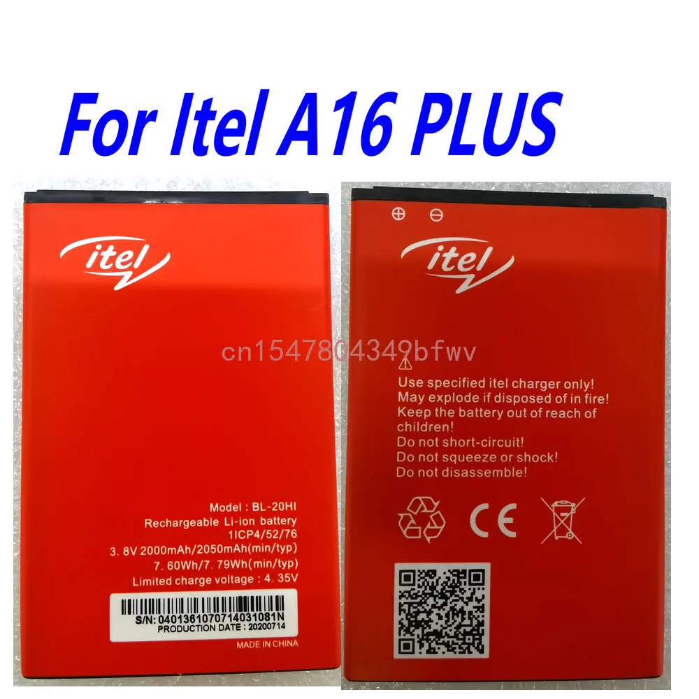 

3,8 V 2050mAh BL-20HI Сменный аккумулятор для мобильного телефона Itel A16 PLUS