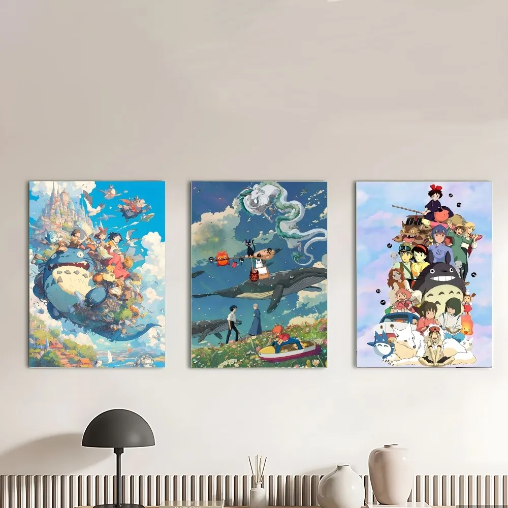 Studio Ghibli Ukiyo-e Collection Poster Sticky Posters Waterproof Paper Sticker Coffee House Bar Home Decor